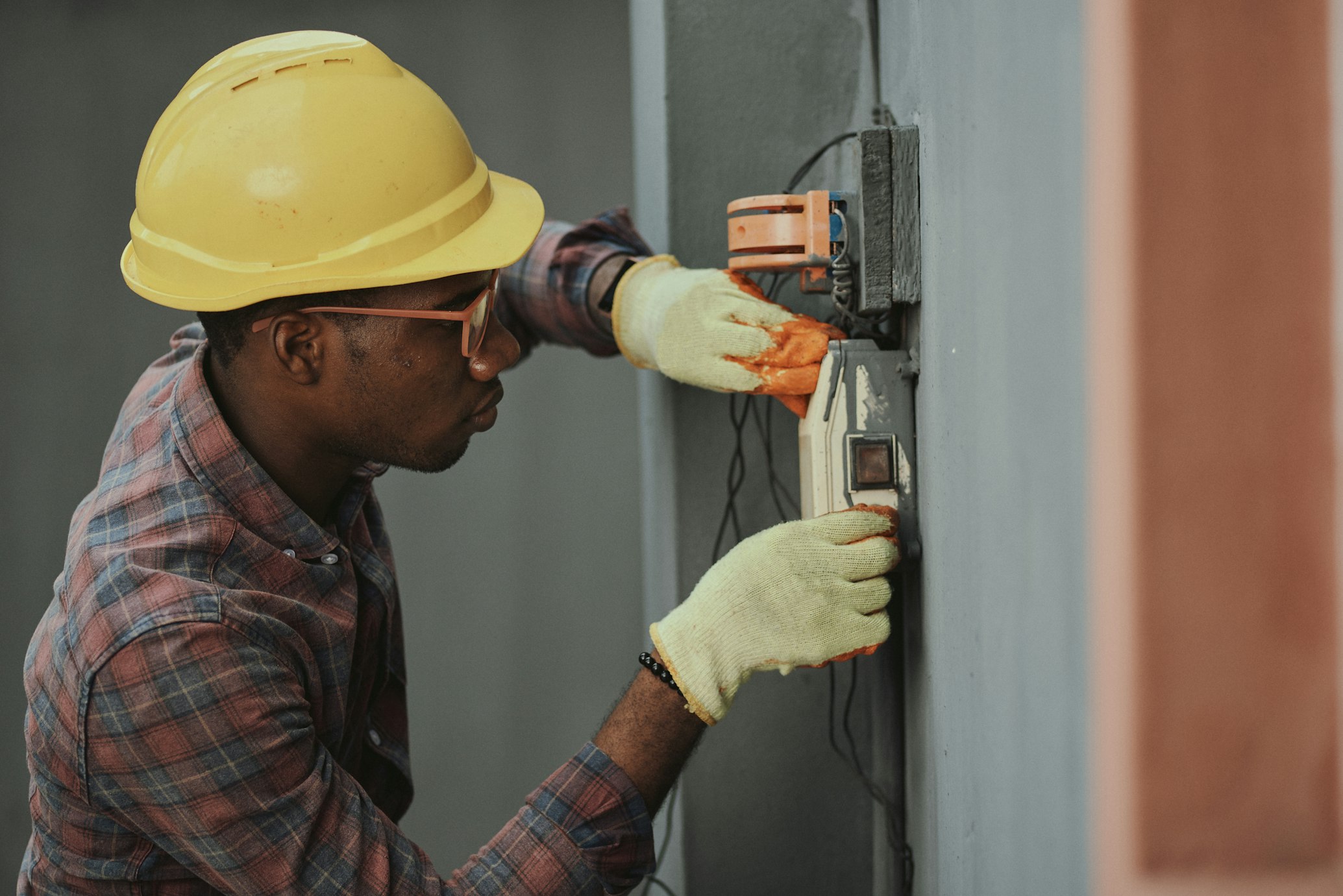Home service technician at work